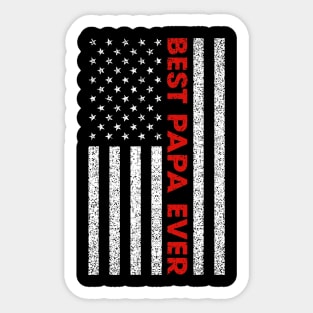 Best Papa Ever USA American Flag Father's Day Gift For Papa Sticker